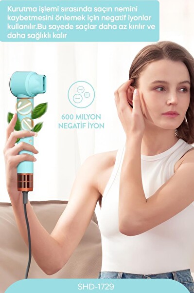 Sinbo SHD-1729 5'i 1 Arada Compact Multi-Styler Saç Kurutma ve Şekillendirme Makinesi Mavi