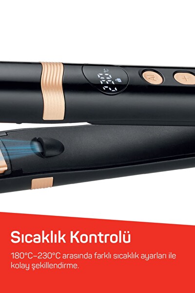 Arzum AR5184 Volume Pro Keratin ve Argan Yağlı Plaka İyon Teknolojisi İnce Plakalı Saç Düzleştirici Siyah