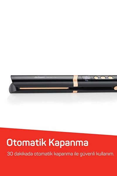 Arzum AR5184 Volume Pro Keratin ve Argan Yağlı Plaka İyon Teknolojisi İnce Plakalı Saç Düzleştirici Siyah
