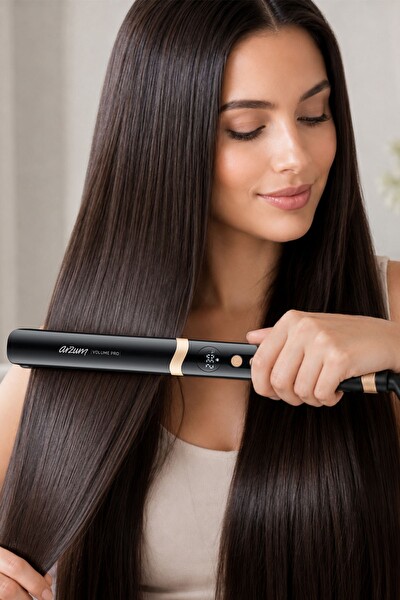 Arzum AR5184 Volume Pro Keratin ve Argan Yağlı Plaka İyon Teknolojisi İnce Plakalı Saç Düzleştirici Siyah