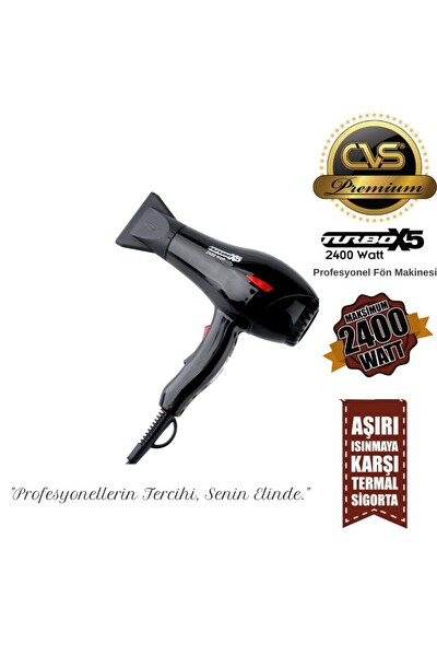 CVS DN 7105 X5 Turbo Siyah Profesyonel Fön Makinesi