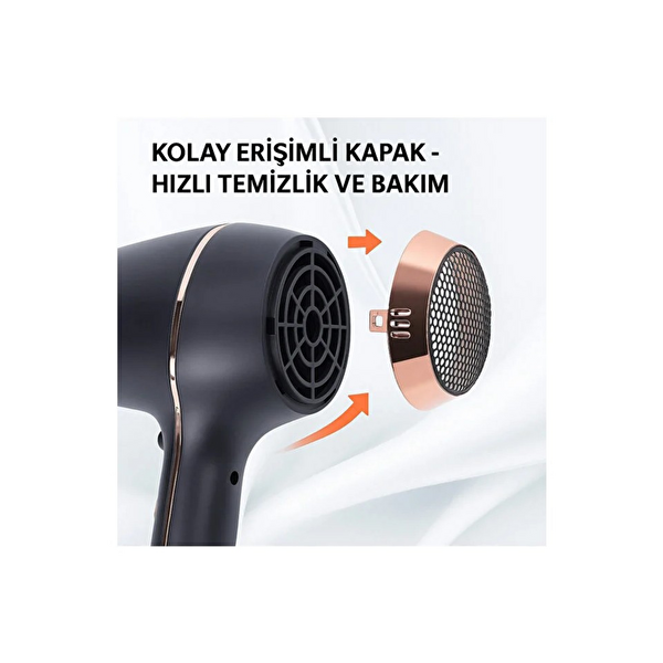 Hzl Store HC-122 Elektronik 1800 W Siyah Saç Kurutma Makinesi