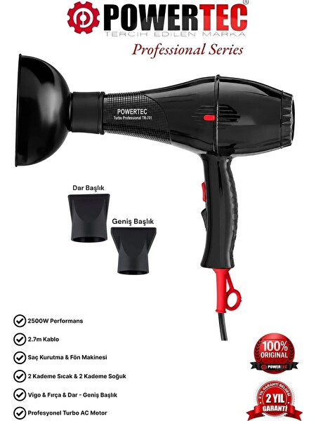 Powertec TR-701 Vigo Başlıklı Saç Kurutma Makinesi