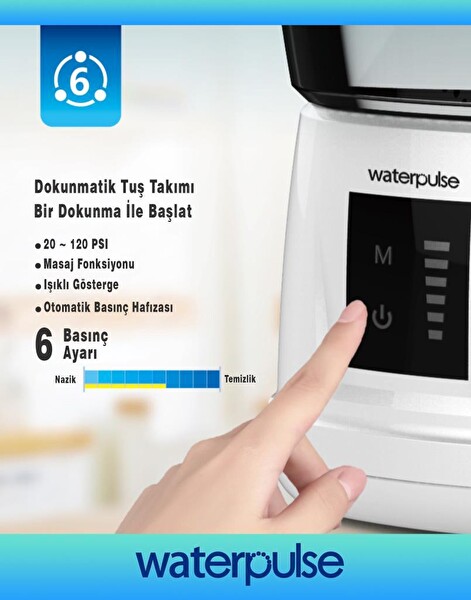 Waterpulse WP-V700PLUS-W Profesyonel Masajlı 1000 ML Diş/Protez Bakım Ve Ağız Duşu