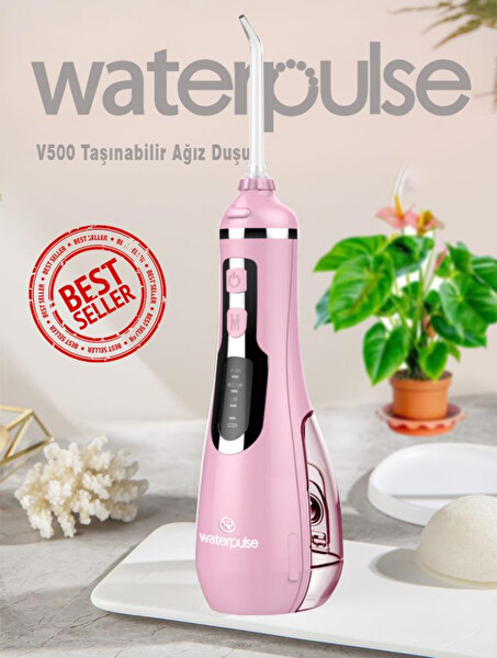 Waterpulse WP-V500-P Water Flosser Taşınabilir Şarjlı Masajlı Pembe Diş/Protez Bakım ve Ağız Duşu