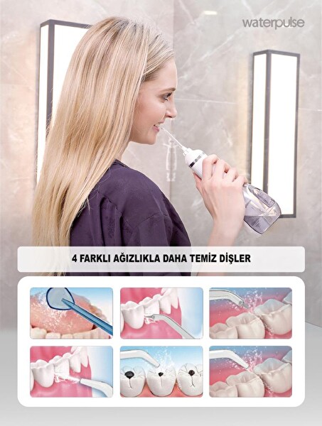 Waterpulse WP-V500-B Water Flosser Taşınabilir, Şarjlı, Masajlı, Diş/protez Bakım Ve Ağız Duşu