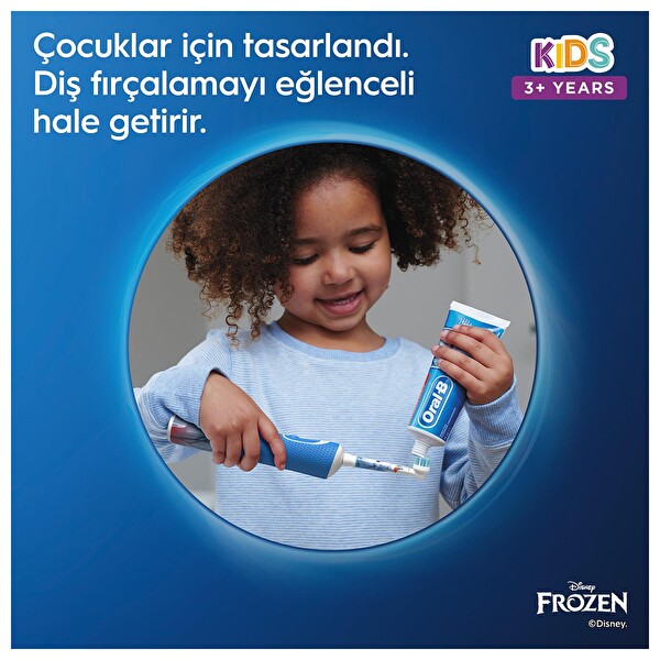 Oral-B D100 Vitality Frozen Özel Seri Çocuklar İçin Ekstra Yumuşak Şarj Edilebilir Diş Fırçası + Seyahat Kabı