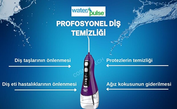Waterpulse Kablosuz Pro V580 320 ML Taşınabilir Diş/Protez Mor Bakım Ve Ağız Duşu