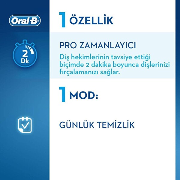 Oral-B D100 Vitality Cross Action Beyaz Şarjlı Diş Fırçası