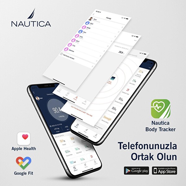 Nautica Classic Collection Plus Vücut Analizli Kırmızı Akıllı Bluetooth Tartı