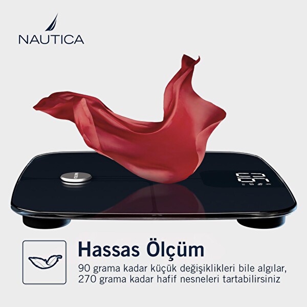 Nautica Classic Collection Plus Vücut Analizli Kırmızı Akıllı Bluetooth Tartı