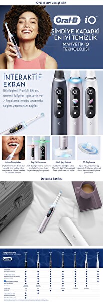 Oral-B iO 9 Pembe Şarjlı Diş Fırçası ve Diş Fırçası Başlığı
