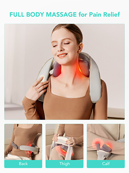 SKG H5 Taşınabilir Omuz ve Boyun Masaj Aleti - 6D Shiatsu Masaj Terapisi - Termoterapi-Isıtmalı