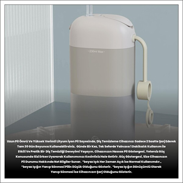 NPO Nicefeel FC5170 Mini Taşınabilir Şarjlı Masajlı Diş Teli-Protez Bakım ve Profesyonel Ağız Duşu