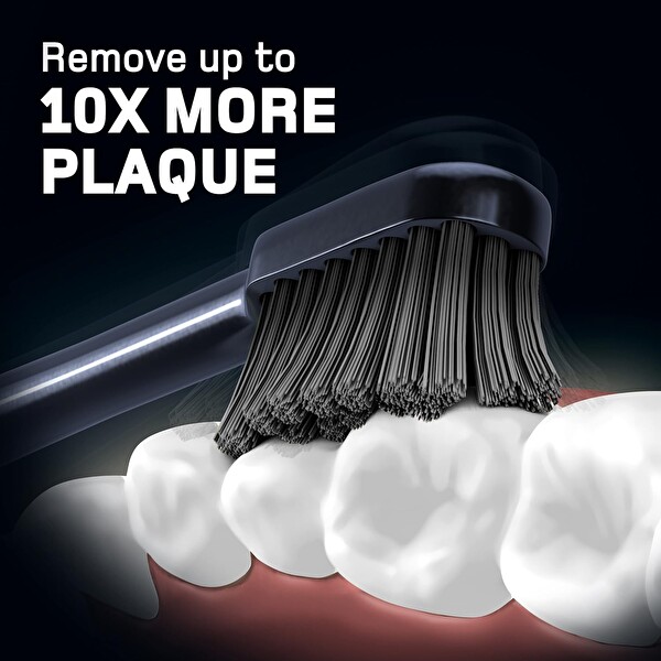 Wagner & Stern Ultrasonik Beyazlatma 8 Fırça Başlıklı Siyah Diş Fırçası