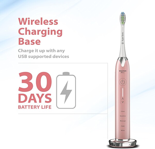 Wagner & Stern Basınç Sensörlü Ultrasonik Beyazlatıcı Rose Gold Diş Fırçası