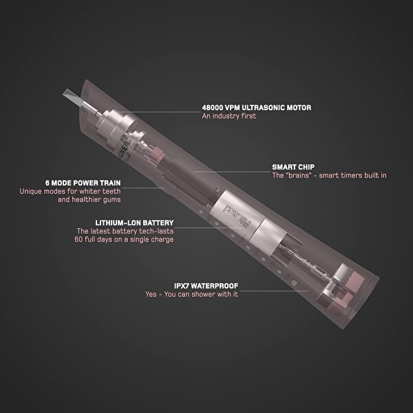 Wagner & Stern Ultrasonik Beyazlatma 8 Fırça Başlıklı Pembe Diş Fırçası