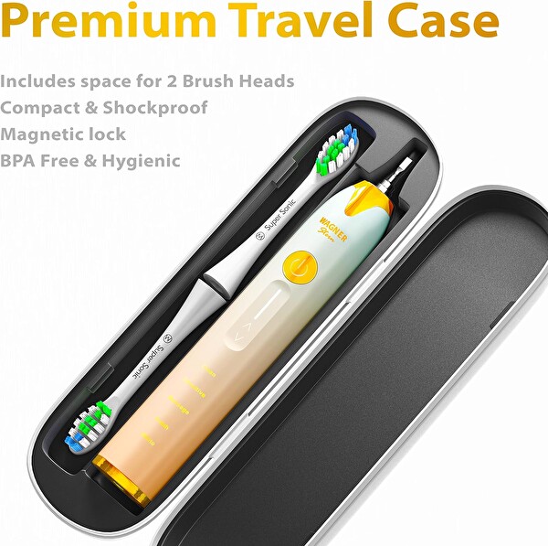 Wagner & Stern Basınç Sensörlü Ultrasonik Beyazlatıcı Şeftali-Mavi Diş Fırçası