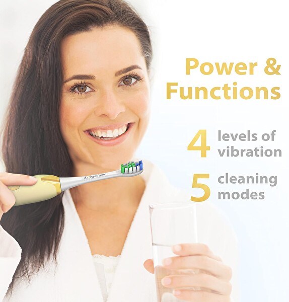 Wagner & Stern Basınç Sensörlü Ultrasonik Beyazlatıcı Pembe-Sarı Diş Fırçası