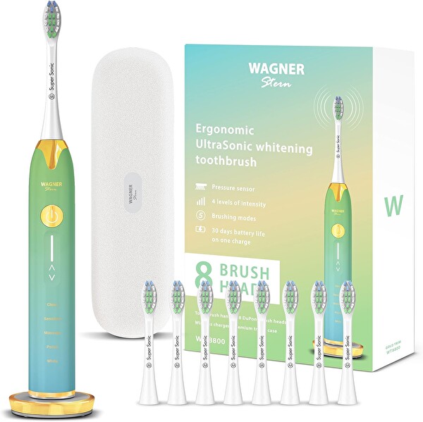 Wagner & Stern Basınç Sensörlü Ultrasonik Beyazlatıcı Mavi-Yeşil Diş Fırçası