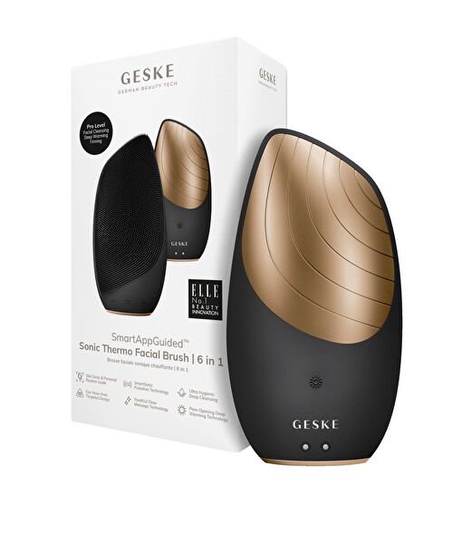 Geske Cilt Temizliği Isıtma Fonksiyonlu Yüz Masaj Aleti 6'sı 1 Arada Sonic Thermo Facial Brush