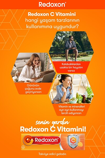 Redoxon C Vitamini 15 Efervesan Tablet 3li Paket I 1000 Mg C Vitamini İçeren Takviye Edici Gıda