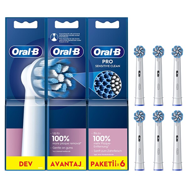 Oral-B EB60 Pro Sensitive Clean 6'lı Diş Fırçası Yedek Başlığı