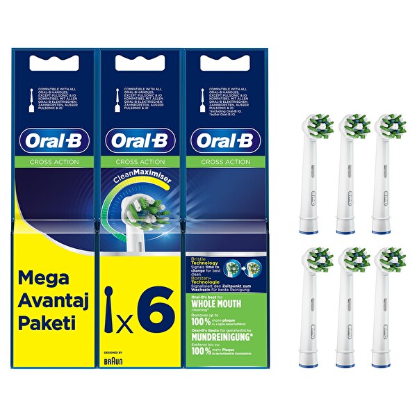 Oral-B Cross Action Clean Maximiser 6’lı Diş Fırçası Yedek Başlığı EB50