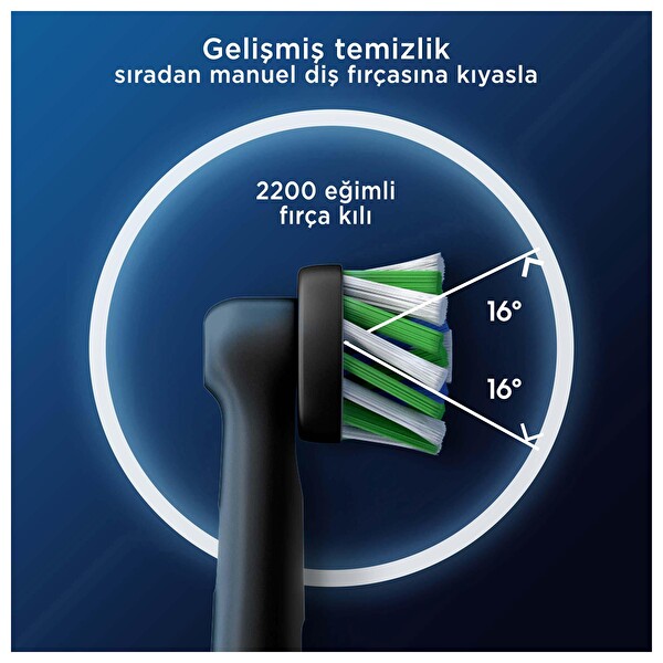Oral-B Pro Cross Action X-Filament Siyah Şarjlı Diş Fırçası Yedek Başlığı - 4 Adet