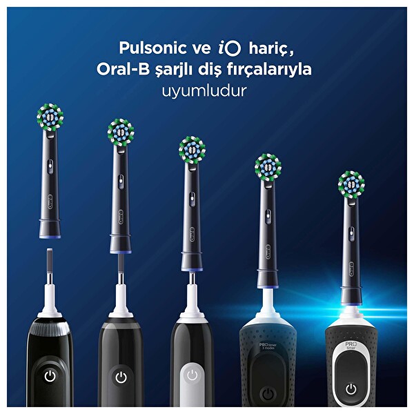 Oral-B Pro Cross Action X-Filament Siyah Şarjlı Diş Fırçası Yedek Başlığı - 4 Adet
