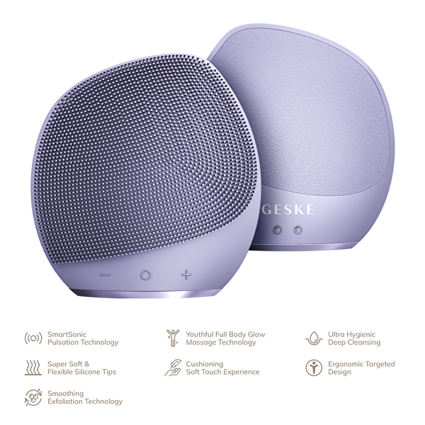 Geske Sonic 7'si 1 Arada Mor Vücut Fırçası ve Yoğun Eksfoliyatör