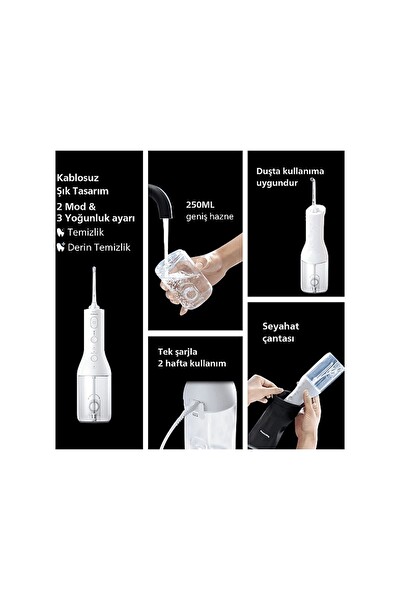 Philips Sonicare Power Flosser 3000 HX3826/31 Kablosuz Ağız Duşu - Yedek Başlık - Beyaz