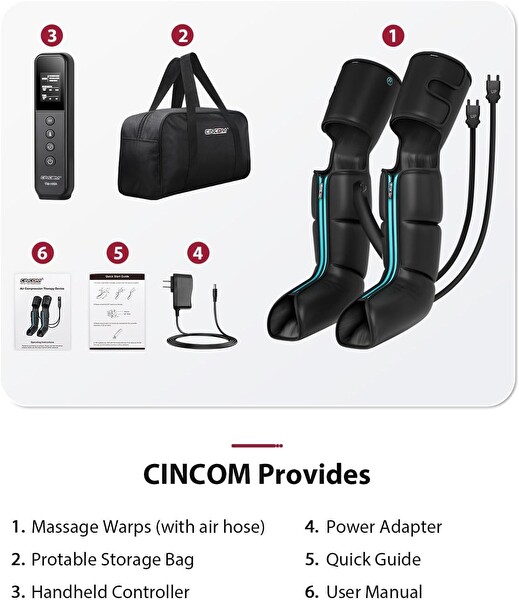 Cincom Ayak Baldır ve Uyluk İçin Masaj Aleti Dolaşım ve Ağrı Giderici