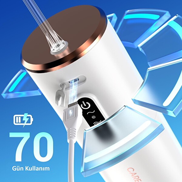 Valkyrie Şarj Edilebilir Taşınabilir Ağız Duşu 280 ML Diş Protez Bakım Cihazı Gündelik Kullanım