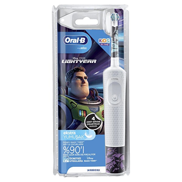 Oral-B D100 Vitality Lightyear Özel Seri Çocuklar İçin Ekstra Yumuşak Şarj Edilebilir Diş Fırçası