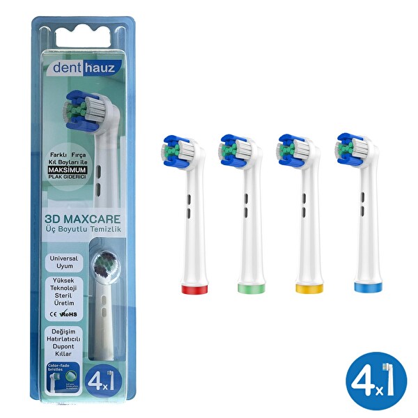 Denthauz Süper Set Sensetive - 3D Maxcare Oral-B Uyumlu Diş Fırçası Başlıkları - Fırça Koruma Kapağı