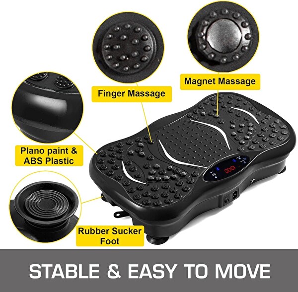 Valkyrie M570 Titreşimli Masaj ve Spor Aleti Vibrating Plate - 2x Direnç Lastiği - Bluetooth USB Bağlantı Speaker - Kumandalı