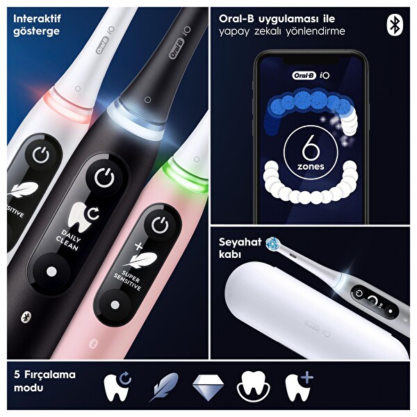 Oral-B iO 6 Smile Şarjlı Diş Fırçası - Siyah