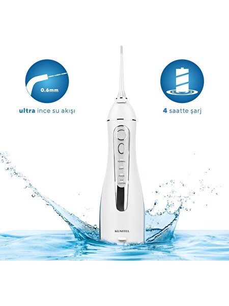 Kumtel Caremi Şarjlı Taşınabilir 3 Başlıklı Diş ve Ağız Duşu HDD-01