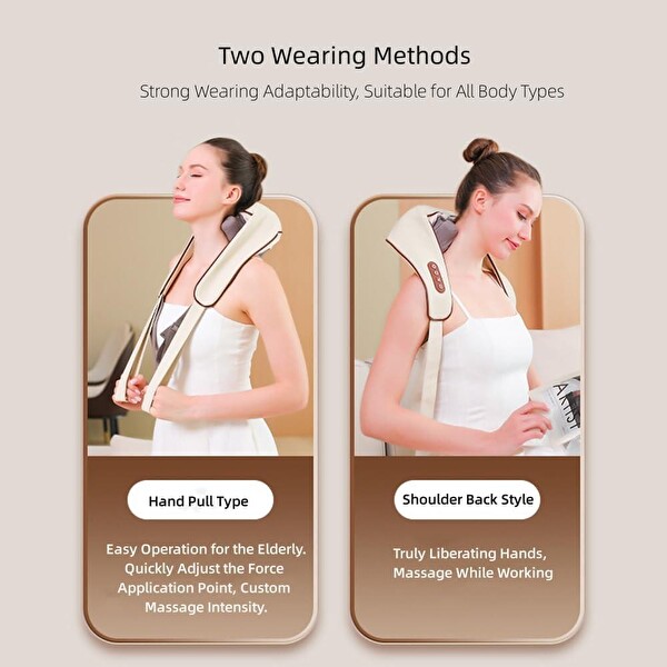 Valkyrie Şarjlı Isıtmalı Ovmalı Sırt Boyun Masaj Aleti İnsan Eli Yoğurma Hissi