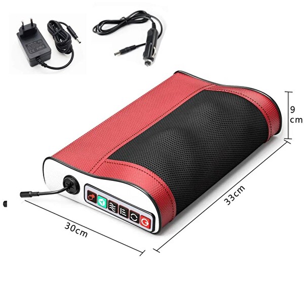 Valkyrie Elektrikli Masaj Yastığı Isıtmalı Yoğurmalı Kademeli Boyun Bel Sırt Bacak Masajı Araç Çakmaklıklı Adaptörlü