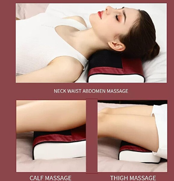 Valkyrie Elektrikli Masaj Yastığı Isıtmalı Yoğurmalı Kademeli Boyun Bel Sırt Bacak Masajı Araç Çakmaklıklı Adaptörlü