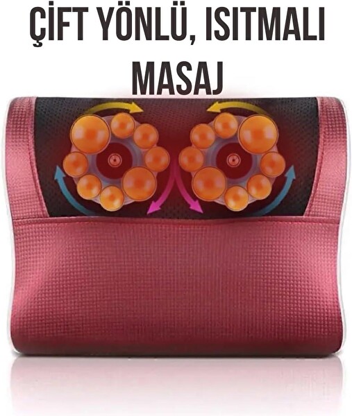 Valkyrie Elektrikli Masaj Yastığı Isıtmalı Yoğurmalı Kademeli Boyun Bel Sırt Bacak Masajı Araç Çakmaklıklı Adaptörlü