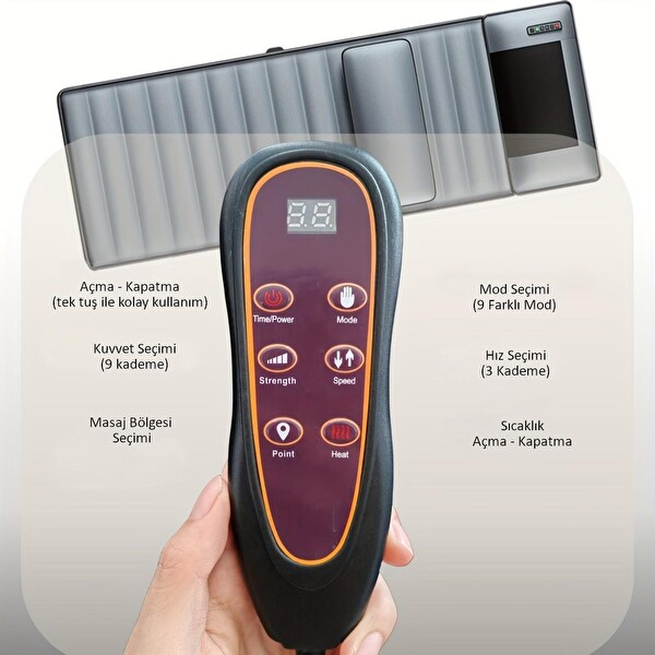 Valkyrie Tüm Vücut Masaj Yatağı Oturarak veya Yatarak Kullanım Titreşimli Isıtmalı 10 Bölge