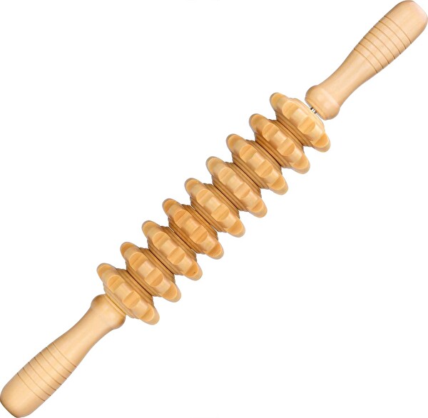 Valkyrie Medikal Ahşap Masaj Merdanesi Selült Giderici Bel Boyun Sırt Bacak Masaj Aleti