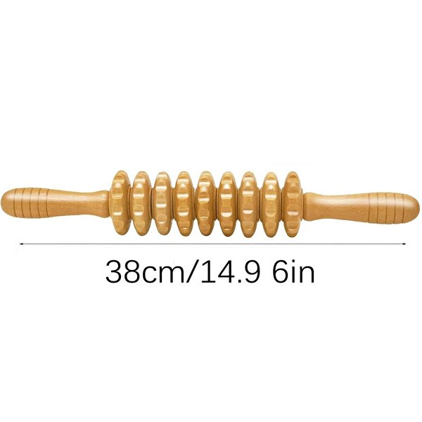 Valkyrie Medikal Ahşap Masaj Merdanesi Selült Giderici Bel Boyun Sırt Bacak Masaj Aleti