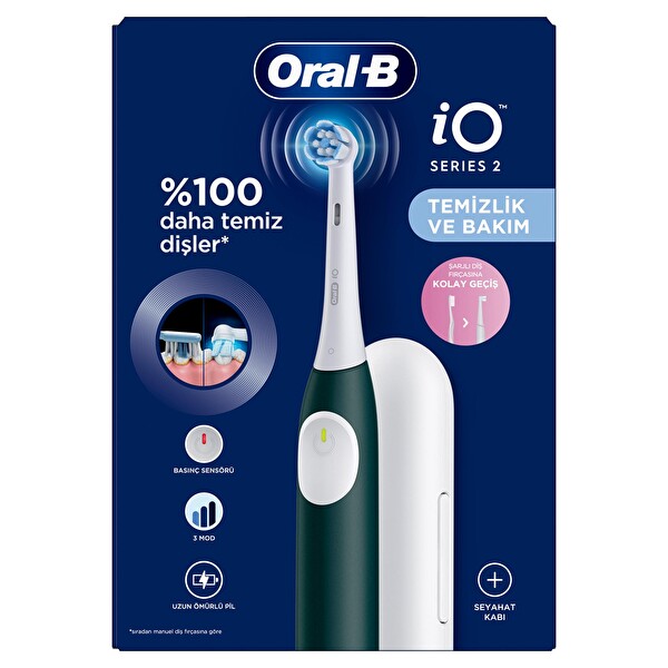 Oral-B iO 2 Şarjlı Diş Fırçası - Yeşil - Seyahat Kabı