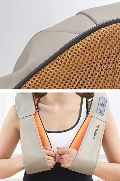 Torima QY-666 Ovmalı Isıtmalı Boyun Sırt Bel Omuz Bacak Masaj Yastığı Masaj Aleti - Siyah