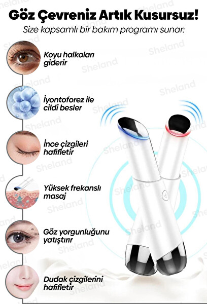 Sheland 42 Derece Isıtmalı ve Titreşimli Göz Altı Çevresi ve Dudak Bakım Cihazı Çizgileri İyileştirir