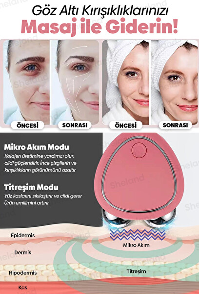 Sheland Pro Microcurrent Ems Mikro Akım Onarıcı Göz Çevresi Sıkılaştırma Cihazı